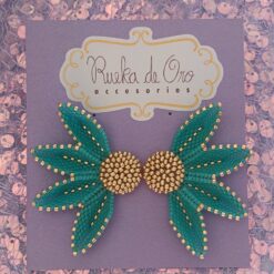 aretes flor 4 petalos miyuki karito - rueka de oro accesorios