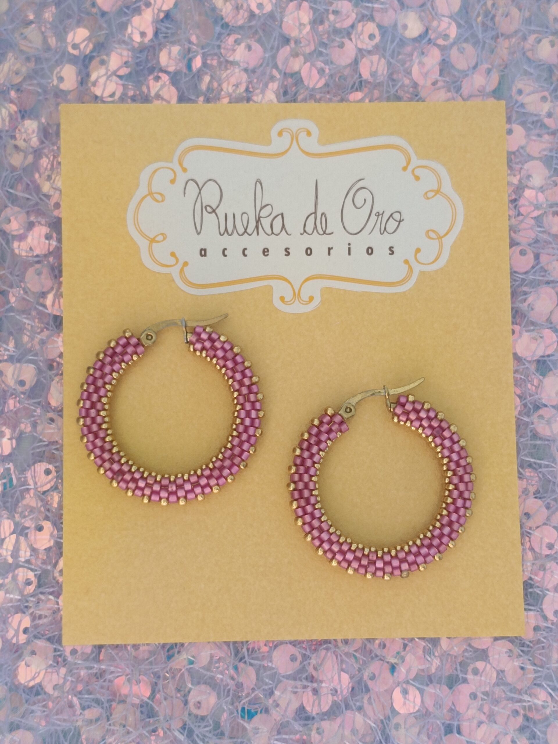 candongas forradas miyuki rueka de oro accesorios